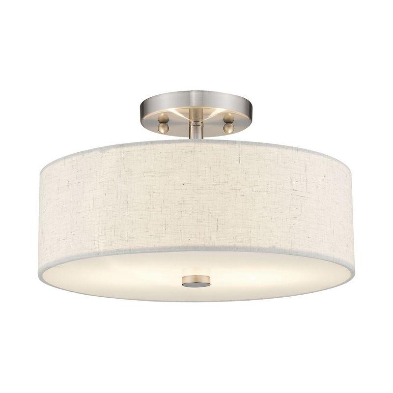 Livex Lighting Meridian 2 - Light Semi-Flush Mount in  Brushed Nickel