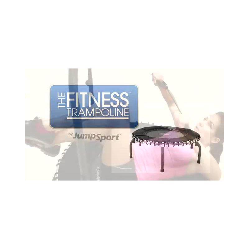 JumpSport 370 PRO Indoor Lightweight Heavy Duty 39-Inch Heavy Duty Fitness Trampoline with Handle Bar Accessory and Adjustable Tension Bungees, Black