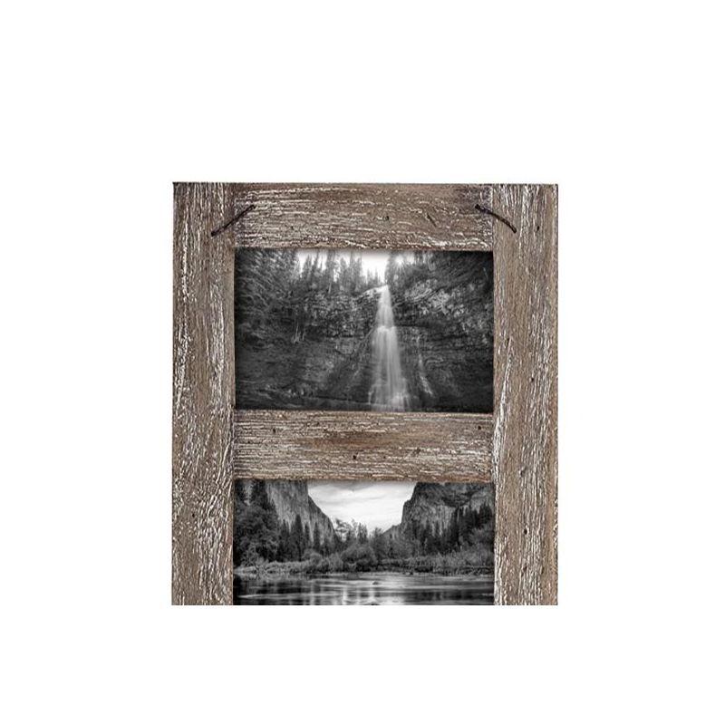 4 x 6 inch Decorative Distressed Wood Picture Frame with Nail Accents - Holds 5 4x6 Photos - Foreside Home & Garden