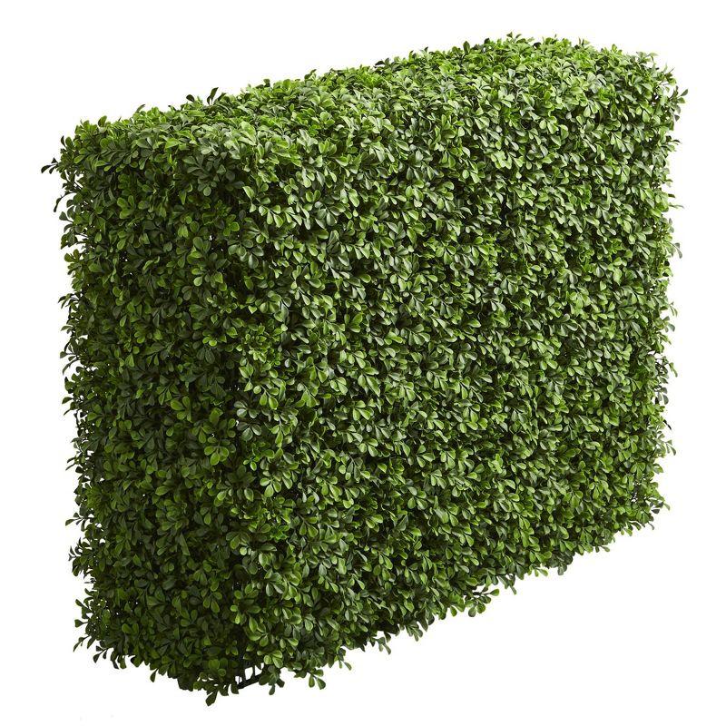 39" Boxwood Artificial Hedge - Nearly Natural: Faux Plant Divider, Mid-Century Modern Decor, Indoor/Outdoor Use