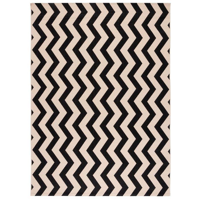 Modern Black Synthetic 9' x 12' Easy-Care Area Rug