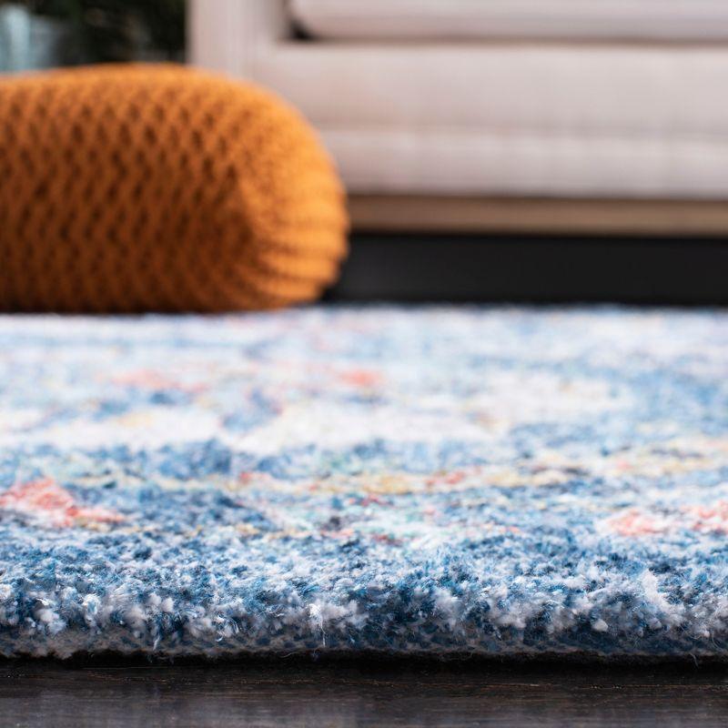 Saffron SFN551 Hand Loomed Area Rug - Blue/Creme - 4'x6' - Safavieh.