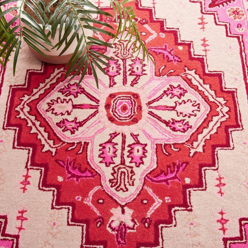 Bellagio BLG545 Hand Tufted Area Rug - Red Pink/Ivory - 5'x8' - Safavieh.