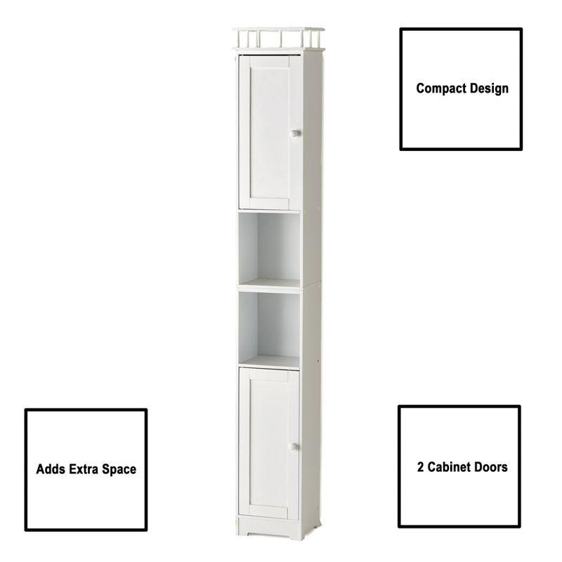 The Lakeside Collection Slim Storage Bathroom Cabinets - White