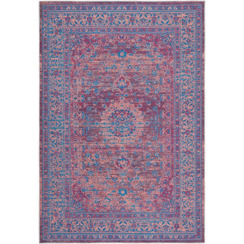 Serapi SEP550 Power Loomed Machine Washable Skid-Resistant Indoor Accent Rug - Gold/Blue - 4'x6' - Safavieh