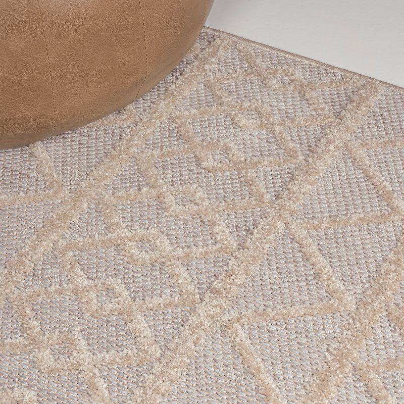 Aylan High-Low Pile Knotted Trellis Geometric Indoor/Outdoor Area Rug  - JONATHAN Y