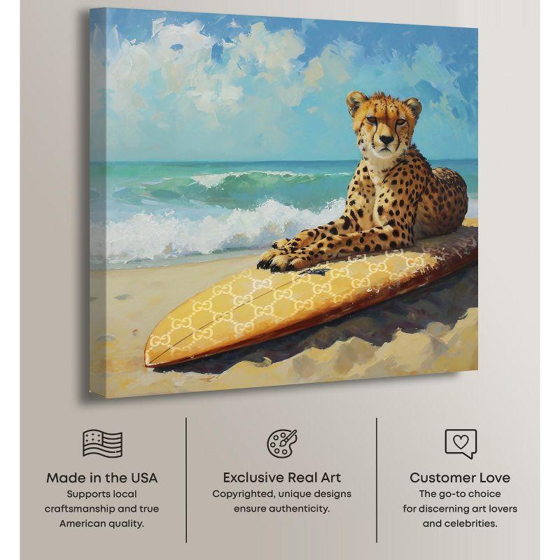 Art Remedy Cheetah Surfer Coastal Wall Art by Art Remedy