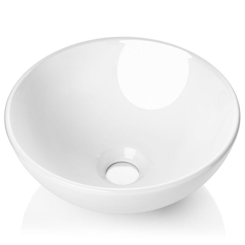 Miligore 11'' White Ceramic Circular Bathroom Sink
