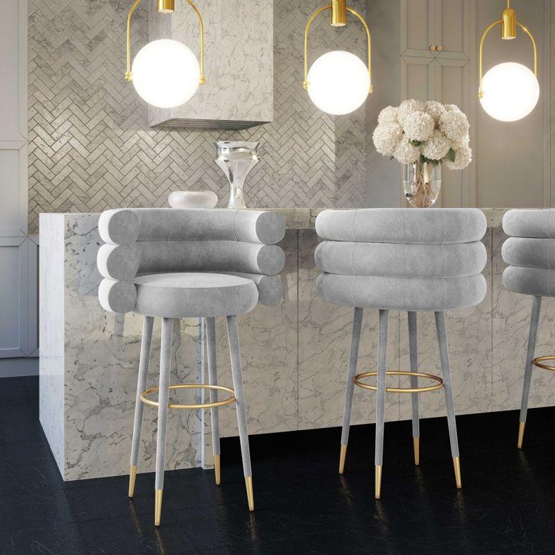 Upholstered Counter Stool with Metal Frame