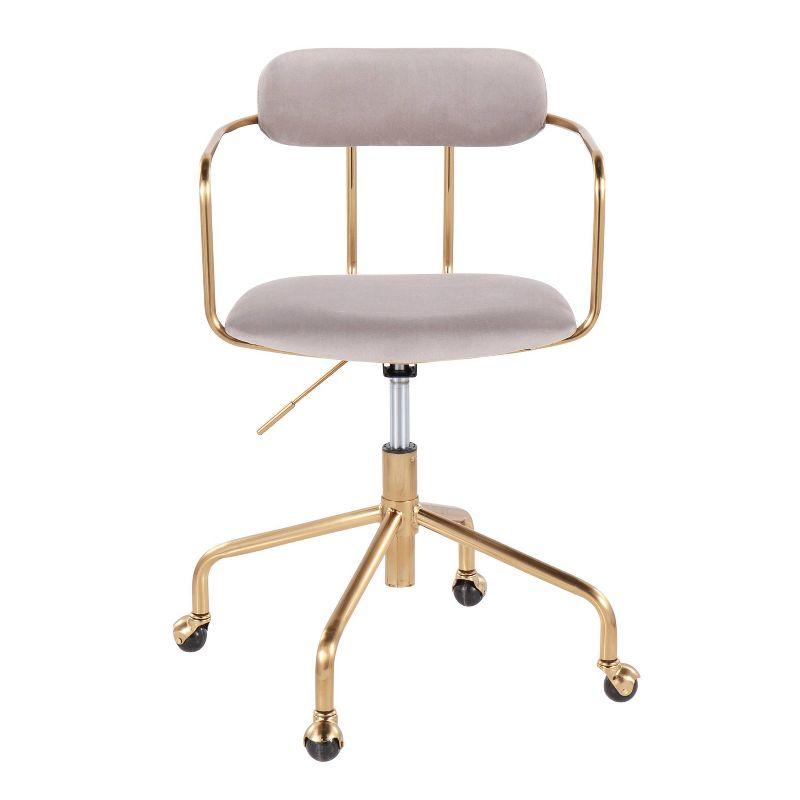 Demi Velvet/Metal Task Chair Gold/Silver - LumiSource