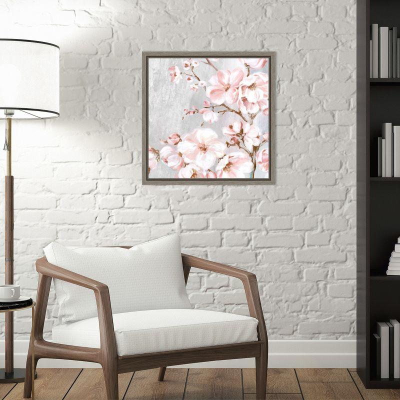 Amanti Art Spring Cherry Blossoms II by Eva Watts Canvas Wall Art Print Framed 16 x 16-in.