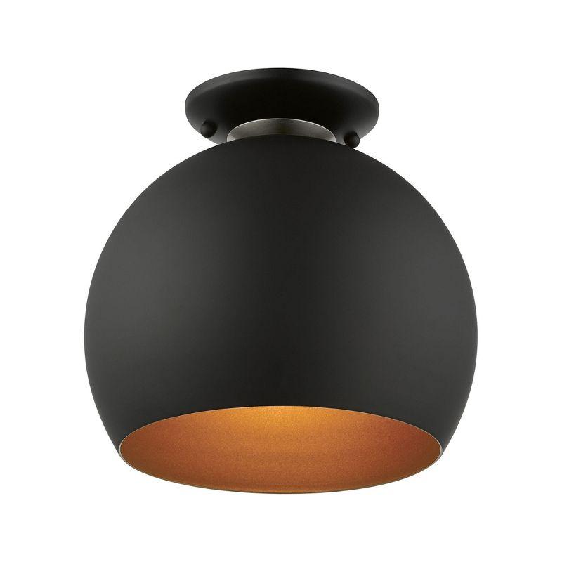 Livex Lighting Piedmont 1 - Light Semi-Flush Mount in  Black/Brushed Nickel