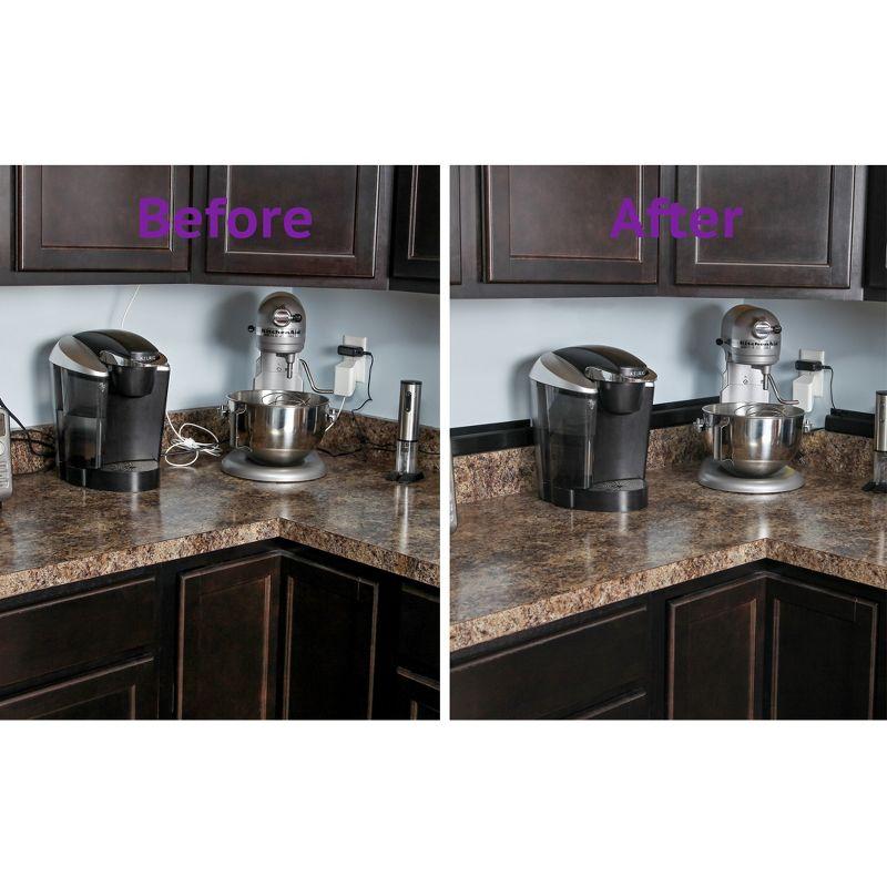 Fleming Supply J Channel Desk Cable Organizer/Cord Concealer Kit - Black, 10 Non-Locking Channels