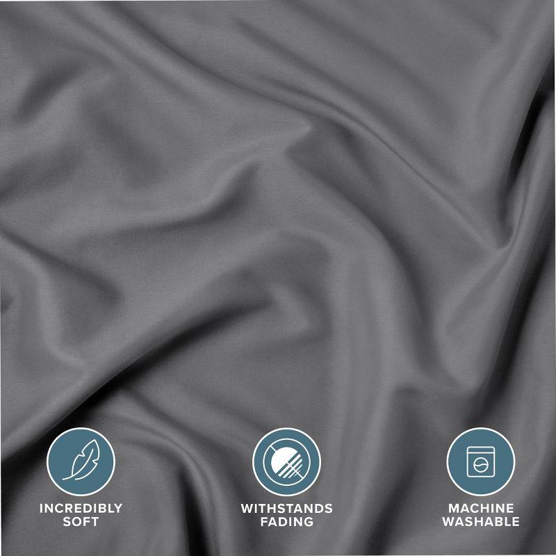 Solid Grey Microfiber Standard Pillow Sham Set by Bare Home