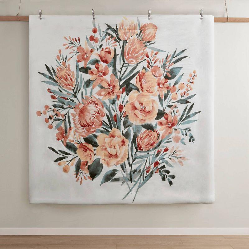 Dahlia 3 Piece Floral Cotton Duvet Cover Set