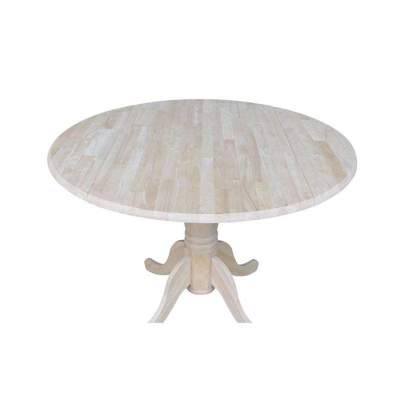 44.5" Round Extendable Wood Dining Table in Contemporary Style