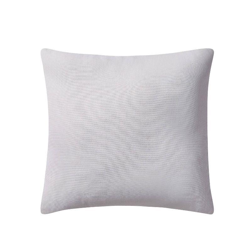 18"x18" Dublin Cable Knit Square Throw Pillow White - VCNY: Contemporary Decorative Cushion for Couch, Indoor Use, Hidden Zipper