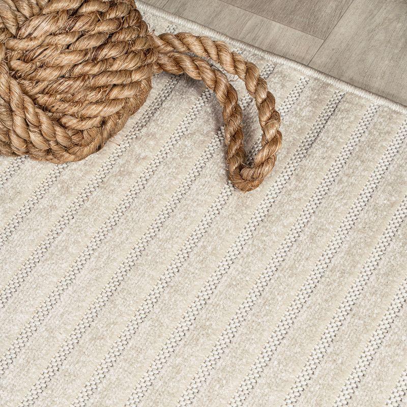 JONATHAN Y Aarhus High-Low Minimalist Scandi Striped Indoor/Outdoor Area Rug