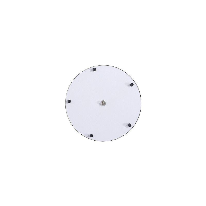 Manhattan Comfort Set of 2 Anderson Leatherette Upholstered End Tables with Gold Tabletop Orange: Round, No Assembly, Stainless Steel Frame