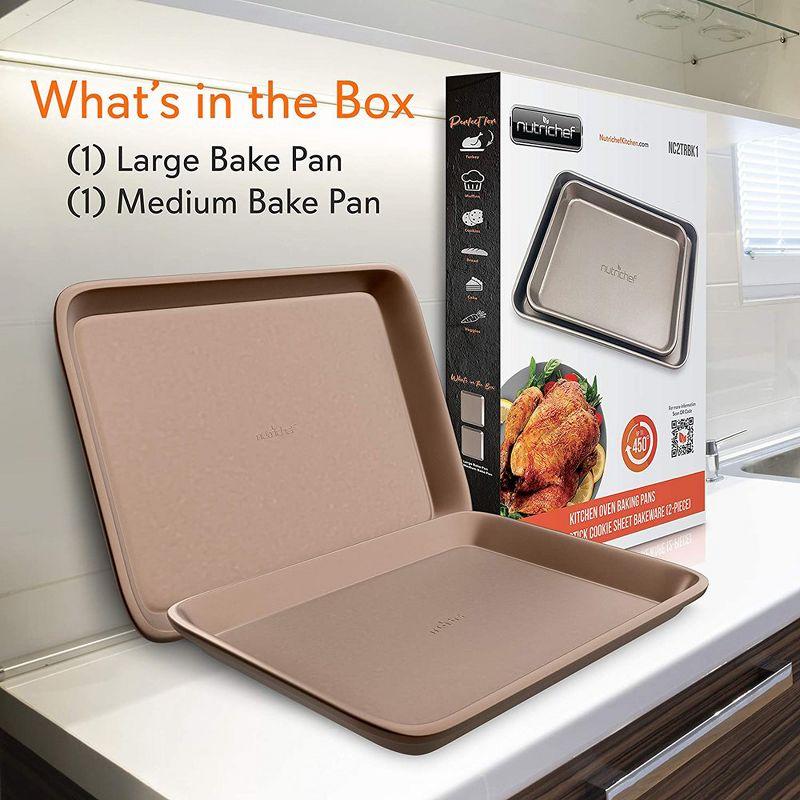 NutriChef NutriChef Non-Stick Steel 2 Piece Baking Sheet Set
