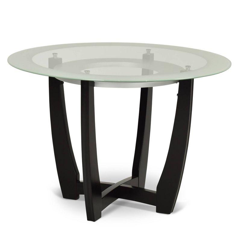 Steve Silver Co. Verano Dining Table Espresso: 45" Round, Non-Extension, Criss Cross Base, Seats 4