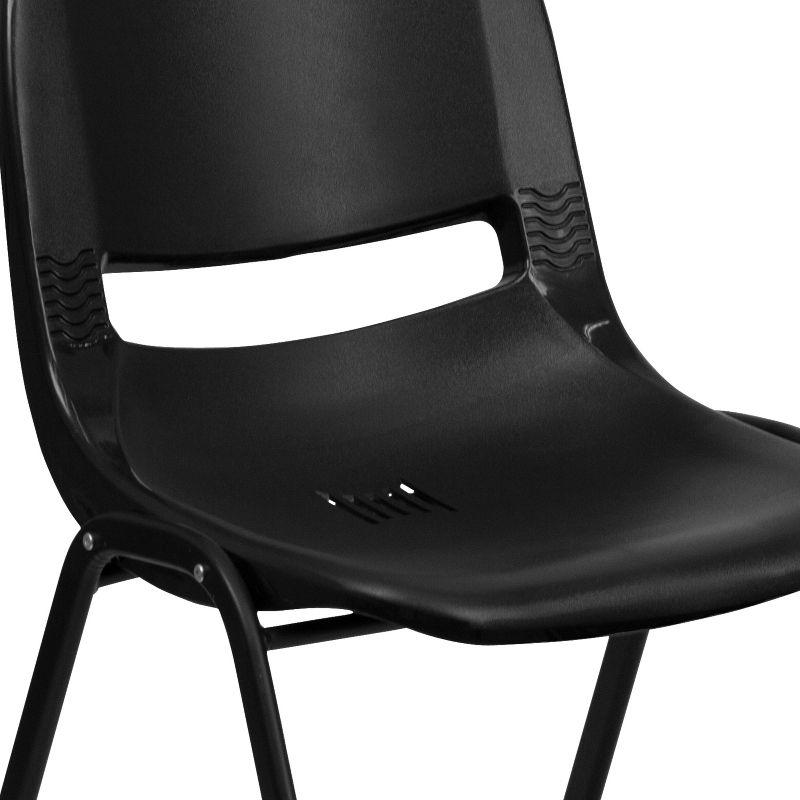 Black Metal Ergonomic Stackable Chair