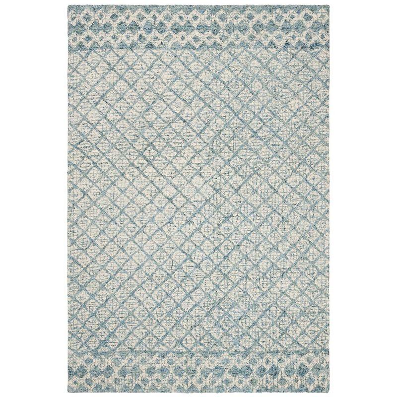 Abstract ABT203 Handmade Indoor Area Rug - Blue/Ivory - 4'x6' - Safavieh