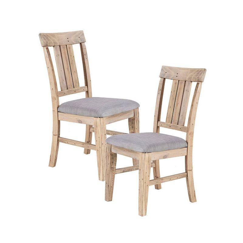 Ink+Ivy Set of 2 Sonoma Dining Side Chair Natural/Gray: Upholstered, Wood Frame, Foam Cushion
