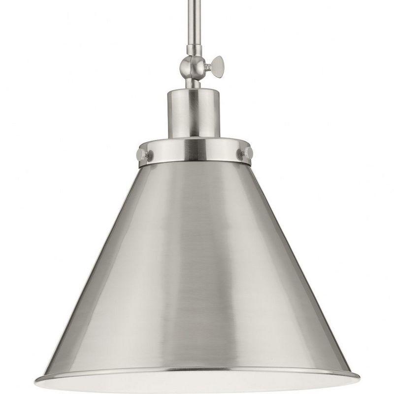 Progress Lighting Hinton 1-Light Pendant Brushed Nickel Steel Industrial Shade