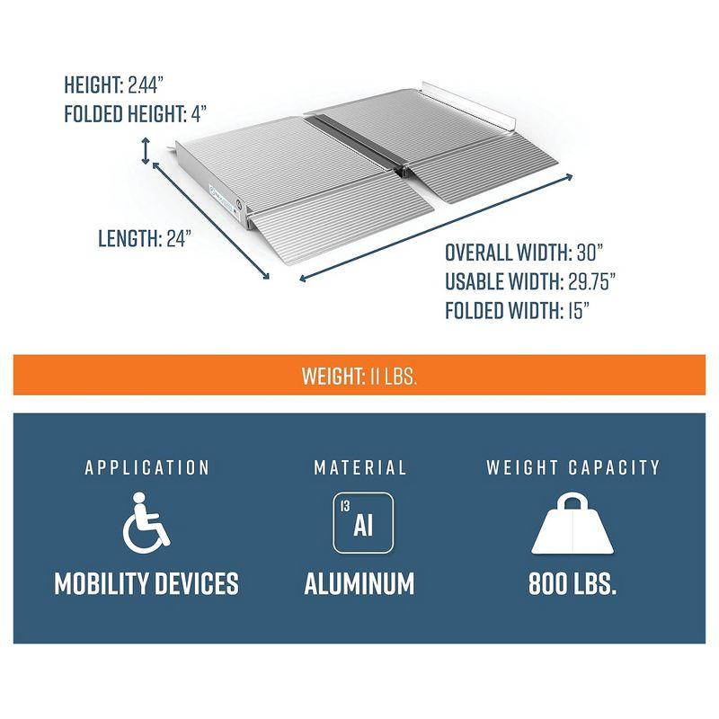 EZ-ACCESS 2-Foot Aluminum Portable Singlefold Ramp