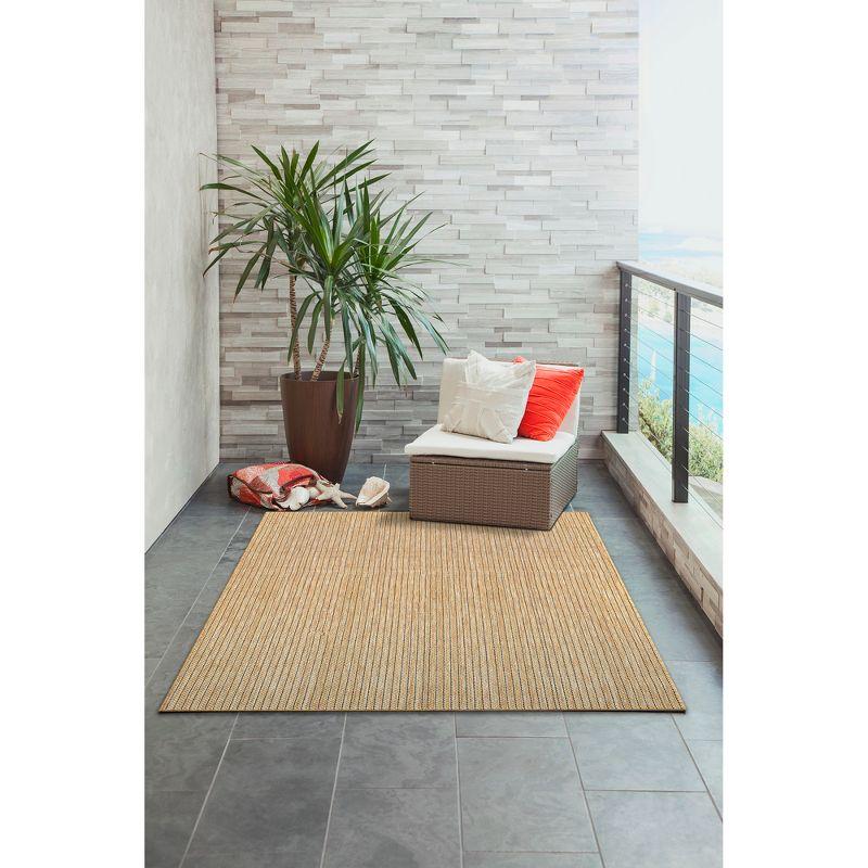 Liora Manne Carmel Texture Stripe Indoor/Outdoor Rug Sand 6'6" x 9'4"