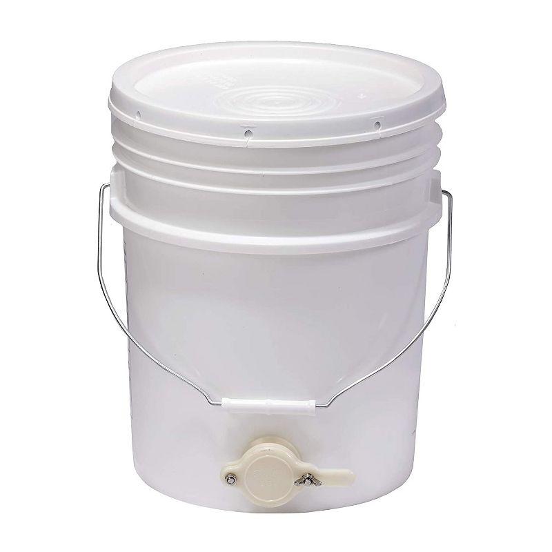 Little Giant 20 qt White Plastic Honey Bucket with Honey Gate