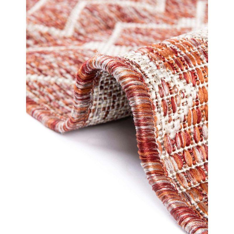 Unique Loom 7' 10 x 7' 10 Octagon Indoor/Outdoor Trellis Rust Red Area Rug
