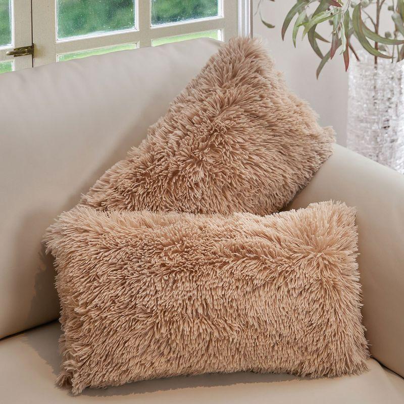 Cheer Collection Faux Fur Throw Pillow