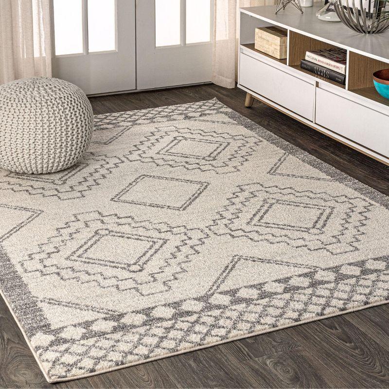 JONATHAN Y Amir Moroccan Beni Souk Cream/Gray 5 ft. x 8 ft. Area Rug