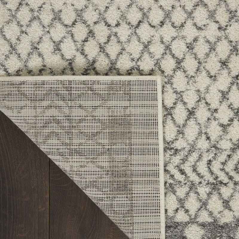 Scandinavian Geometric Soft-Feel Gray Synthetic 5'3" x 7'3" Area Rug