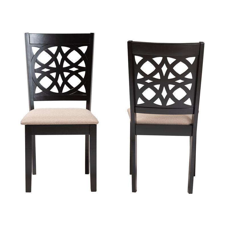 Baxton Studio Abigail Modern Fabric Wood Dining Chair Set