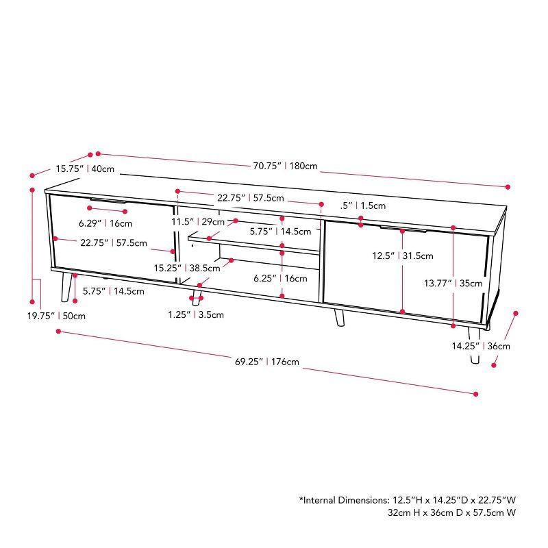 Cole TV Stand for TVs up to 85" with Open Shelves and Doors - CorLiving