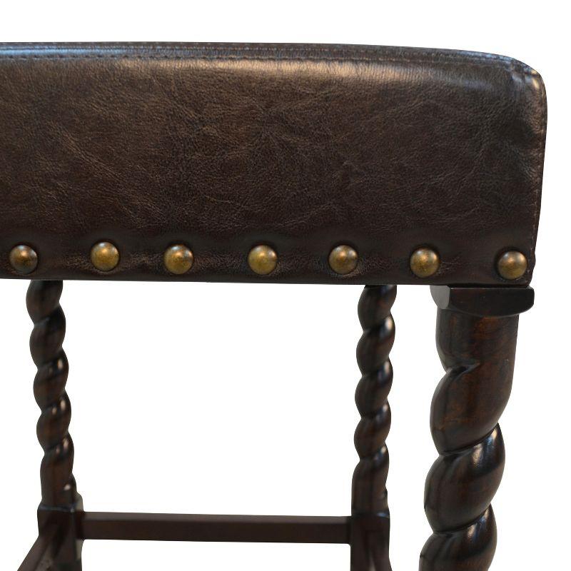 Carolina Living 24" Cadmus Counter Height Barstool Espresso and Table: Upholstered Vinyl, MDF Legs, Foam Fill