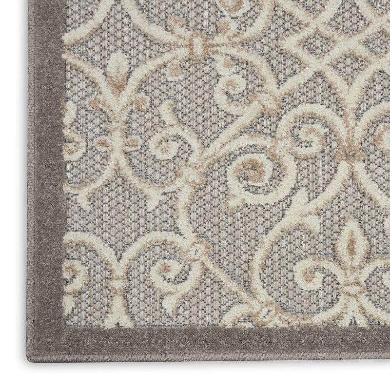 Nourison Aloha Contemporary Scroll Flatweave High-Low Indoor Outdoor Area Rug Natural 5'3" x 7'5"