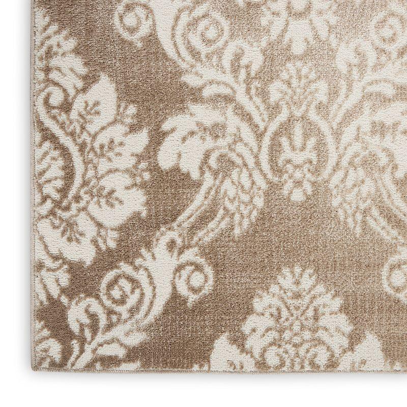 Nourison Elation ETN03 Indoor only Area Rug - Ivory Mocha 2'3" x 7'6"
