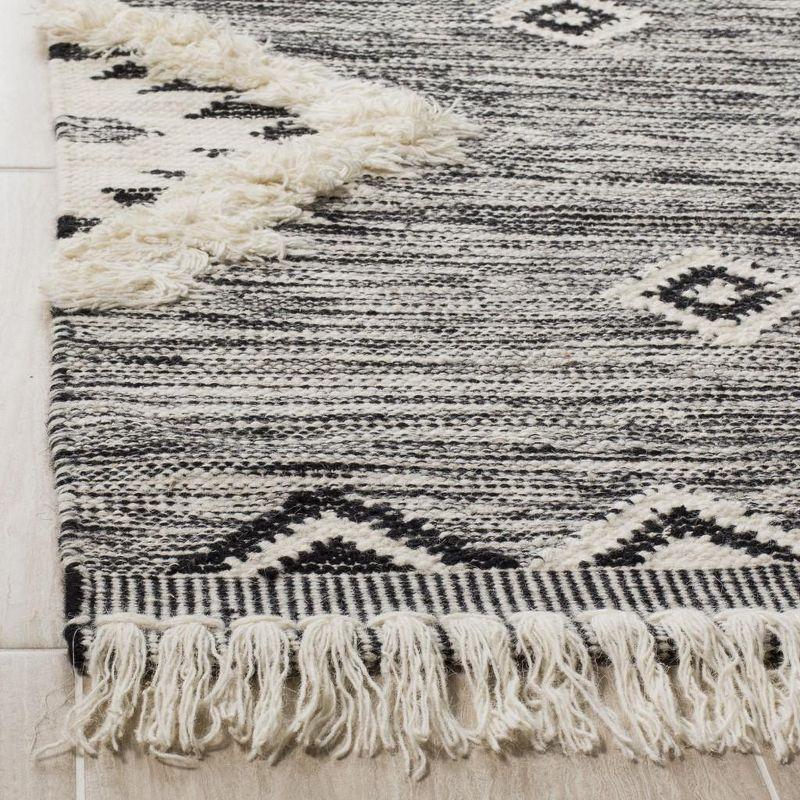 Kenya KNY906 Hand Knotted Area Rug - Black/Ivory - 8'x10' - Safavieh.