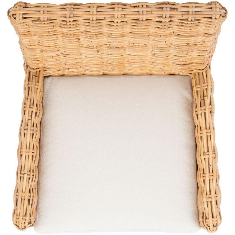 Nancy Rattan Accent Chair W/ Cushion - ACH6518 - White/Natural - Safavieh