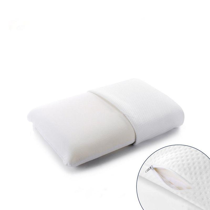 Cheer Collection Memory Foam Bed Pillow with Breathable Zip-off Cover - White