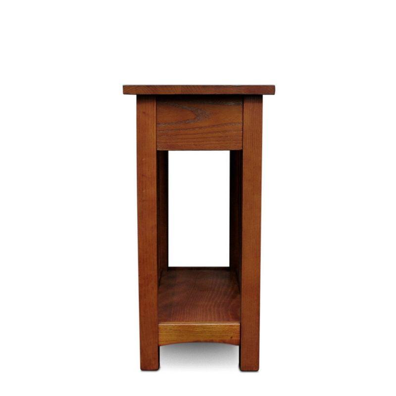 Mission End Table with Shelf - Medium Oak - Leick Home: Sleek Design, Drawer, Lower Display Shelf