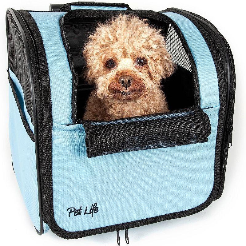 Blue Extra Small Soft Sided Rolling Pet Carrier