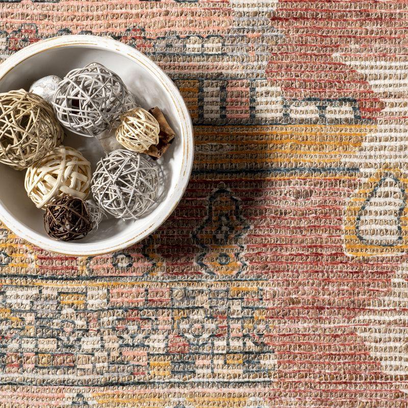 Nuloom Hermina Abstract 8x10 Jute Indoor Area Rug for Dining Room Rug Neutral Rug Living Room Rug Kitchen, Multicolor/Ivory