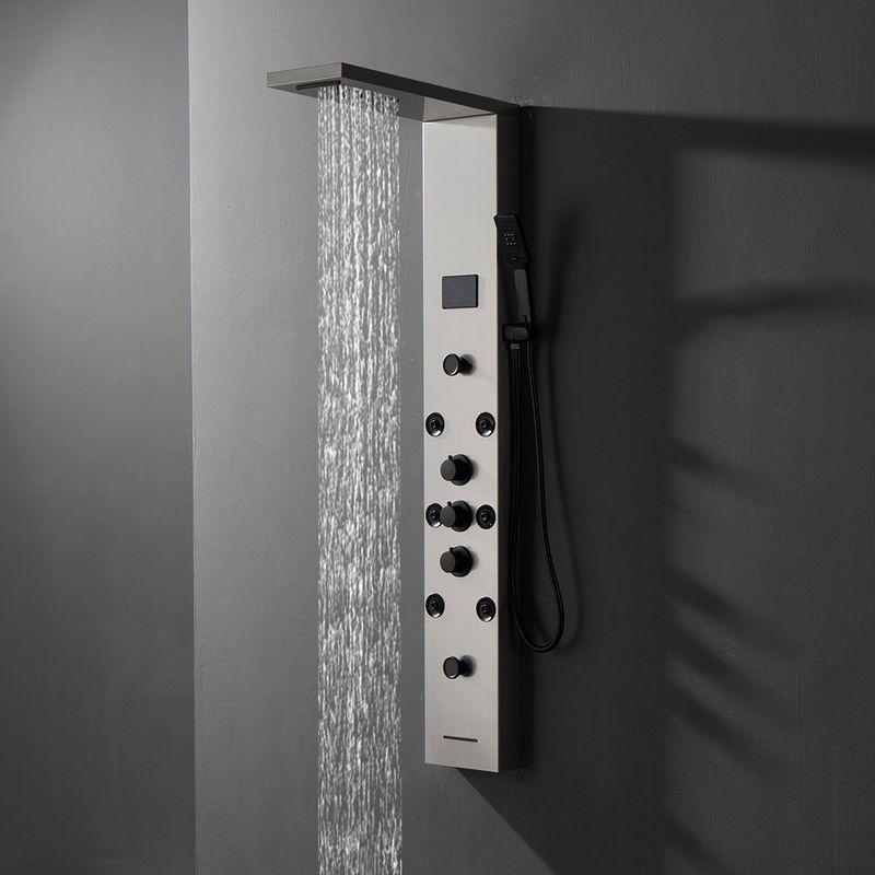 BWE 8-Spray Rain Shower Panel System with Rain Shower Head, Shower Wand and LED Light