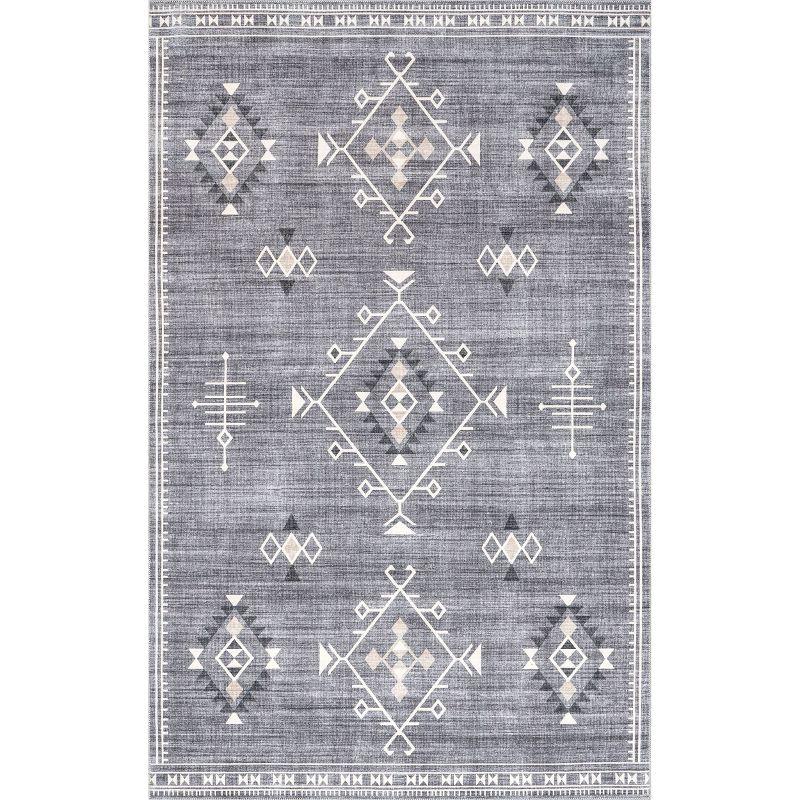 nuLOOM Evalyn SpinClean Machine Washable Stain-Resistant Area Rug