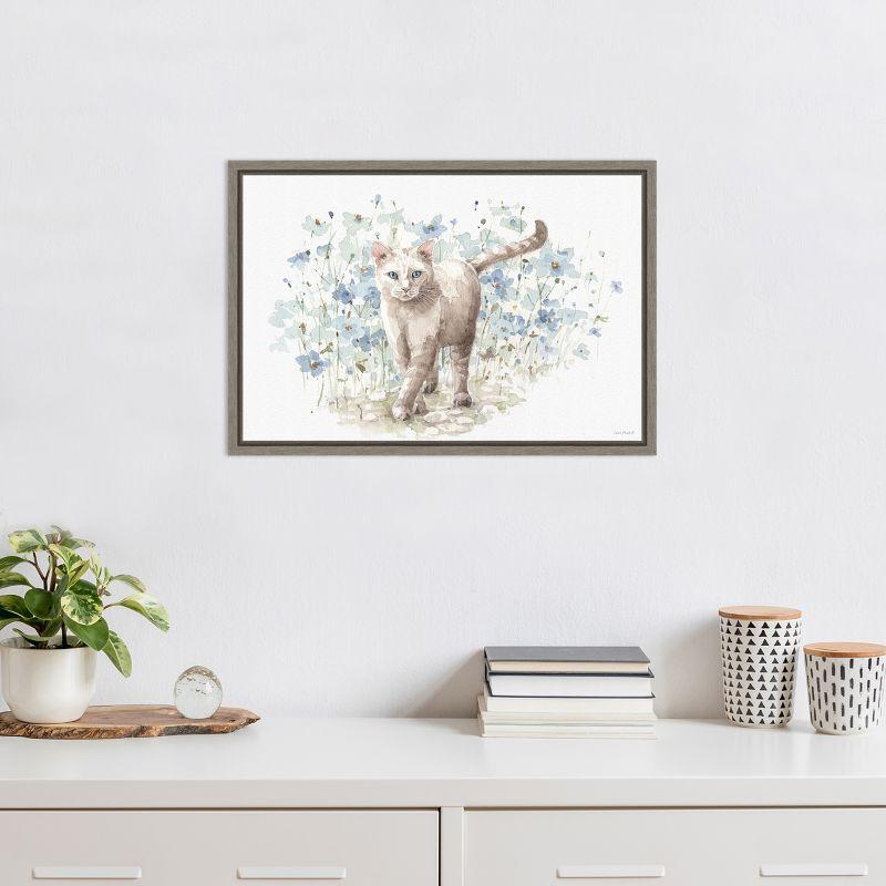 Amanti Art Bohemian Blue Cat II by Lisa Audit Canvas Wall Art Print Framed 23 x 16-in.